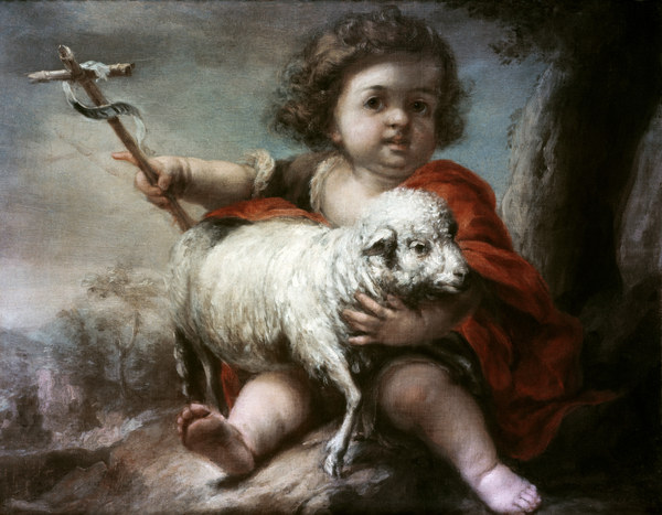 Murillo, Johannes der Täufer als Kind de Bartolomé Esteban Perez Murillo