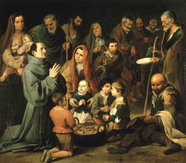 Murillo,Diego of Alcala feeding the poor de Bartolomé Esteban Perez Murillo