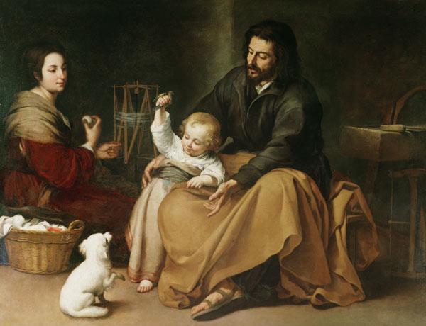 La Familia Santa con el pajarito de Bartolomé Esteban Perez Murillo