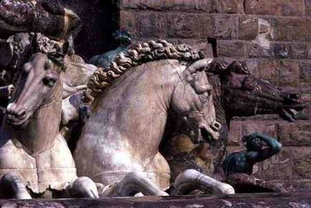 Detail from the Neptune Fountain, depicting two Sea-Horses de Bartolomeo Ammannati