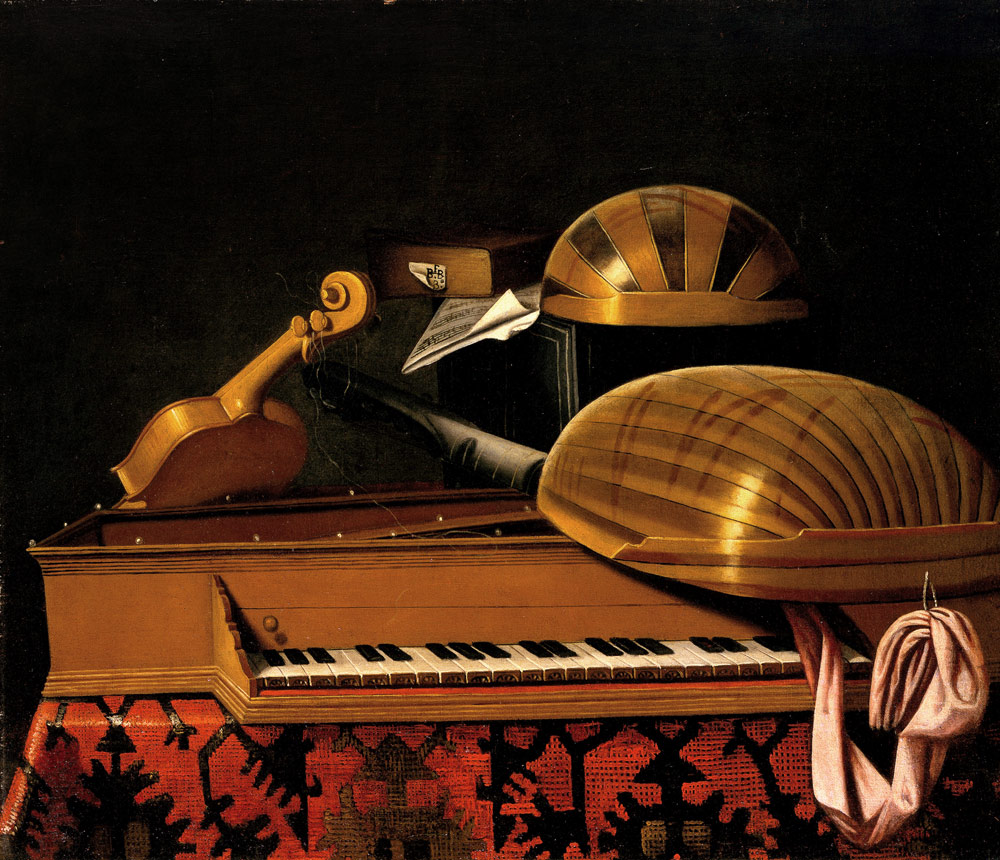 Still Life with Musical Instruments and Books de Bartolomeo Bettera