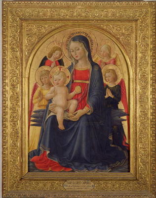 Madonna and Child with Angels, c.1467 (oil on panel) de Bartolomeo Caporali