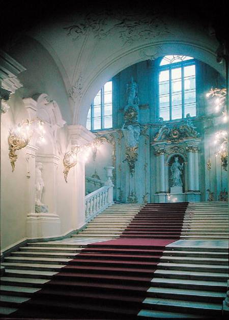 Main Staircase from the Jordan Gallery de Bartolomeo Franceso Rastrelli