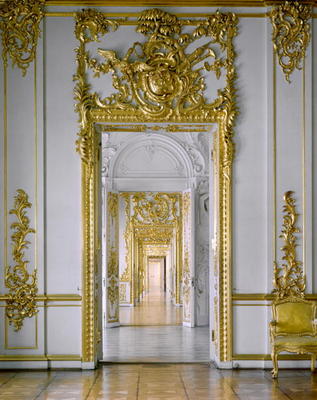 The Golden Suite, an enfilade of carved and gilded portals in the Catherine Palace (photo) de Bartolomeo Franceso Rastrelli