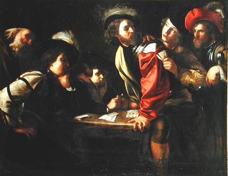 Soldiers Playing Cards de Bartolomeo Manfredi