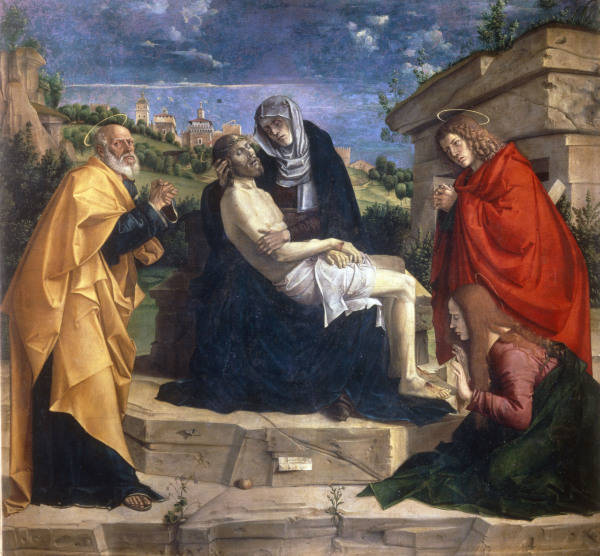 B.Montagna / Pieta w.Saints /Paint./1500 de Bartolomeo Montagna