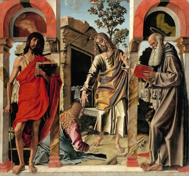 Resurrected Christ with Mary Magdalen and Saints John the Baptist and Jerome de Bartolomeo Montagna