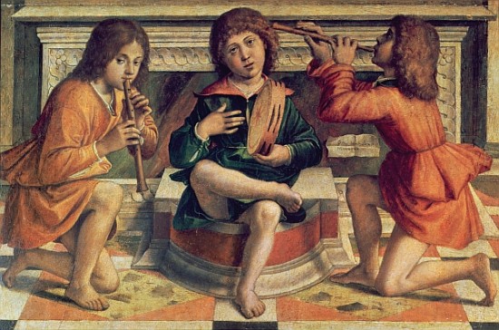 Three angel musicians de Bartolomeo Montagna