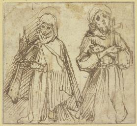 Die Heilige Agatha und der Heilige Franziskus kniend