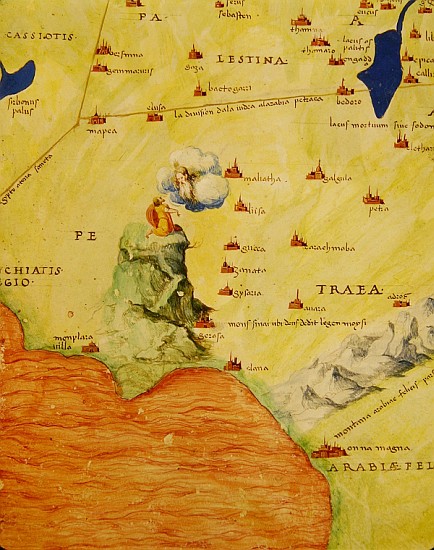 Mount Sinai and the Red Sea, from an Atlas of the World in 33 Maps, Venice, 1st September 1553(detai de Battista Agnese