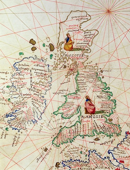 The Kingdoms of England and Scotland, from an Atlas of the World in 33 Maps, Venice, 1st September 1 de Battista Agnese