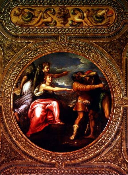Allegory of Speed, Toil and Exercise, from the ceiling of the library de Battista Franco