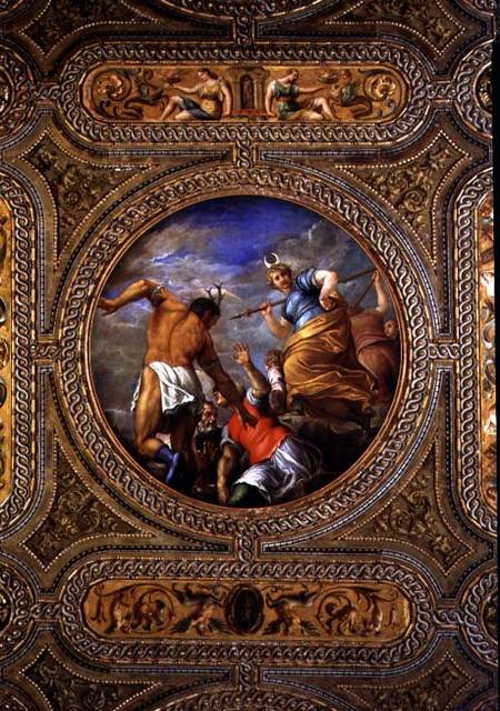 Diana and Actaeon, from the ceiling of the library de Battista Franco