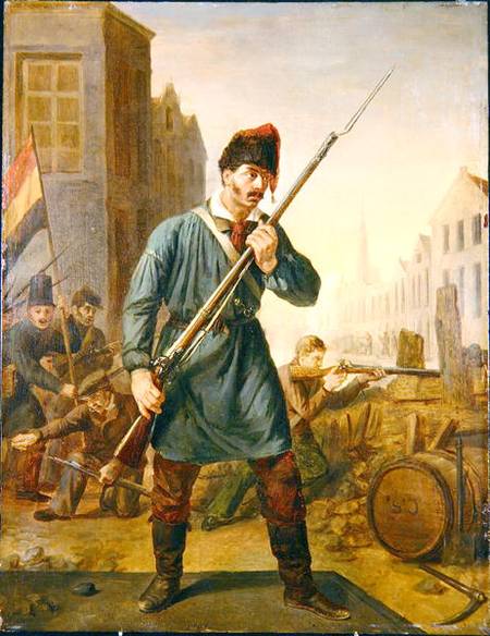 Soldier of the Belgian Revolution in 1830 de Belgian School
