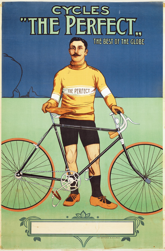 Poster advertising 'The Perfect' bicycle de Belgian School, (19th century)