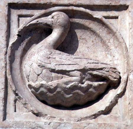 Roundel relief from the exterior frieze of the Baptistery de Benedetto  Antelami