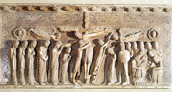 Relief panel depicting the Deposition, 1178 (marble) de Benedetto Antelami