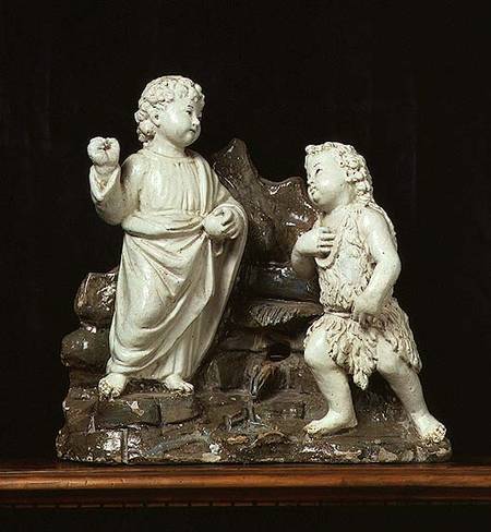 Christ as a boy appearing to the Infant St. John the Baptist, sculpture de Benedetto Buglioni