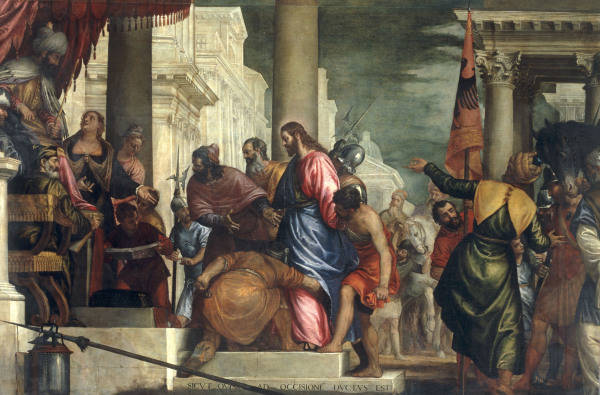 B.Caliari / Christ bef.Pilate / Paint. de Benedetto Caliari