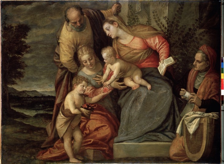 The Holy Family with Saints Catherine, Anne and John the Baptist de Benedetto Caliari