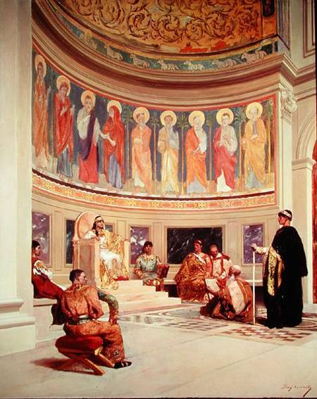 St John Chrysostom (c.347-407) exiled by Empress Eudoxia (d.404) de Benjamin Constant