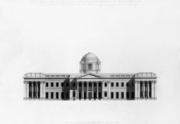Elevation of Principal Front of a house, 1815 de Benjamin Dean Wyatt