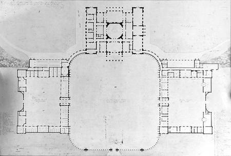 Ground plan of House and side Courts de Benjamin Dean Wyatt