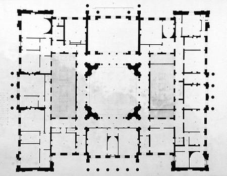 Plan of the Bedchamber floor of a house de Benjamin Dean Wyatt