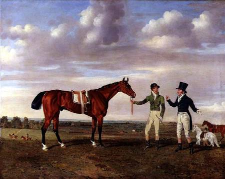 "Zinganee" held by Sam Chifney Junior (1786-1855) with the owner Mr. William Chifney, at Newmarket de Benjamin Marshall