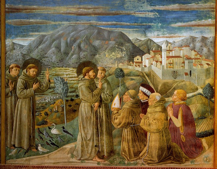 Saint Francis Preaches to the Birds (from Legend of Saint Francis) de Benozzo Gozzoli