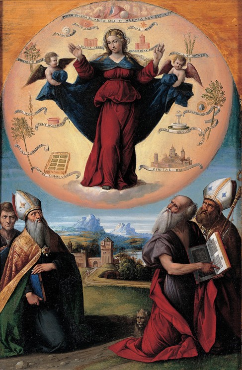 The Immaculate Conception with saints de Benvenuto Tisi da Garofalo