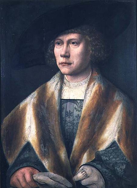 Portrait of a young man, possibly a self portrait de Bernard van Orley