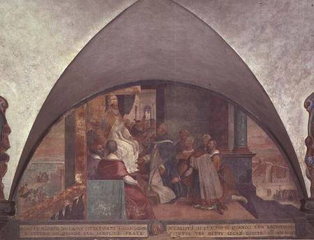 St. Antoninus Presents Himself to Pope Eugenius III as an Ambassador, lunette de Bernardino Barbatelli Poccetti