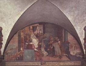 St. Antoninus Presents Himself to Pope Eugenius III as an Ambassador, lunette