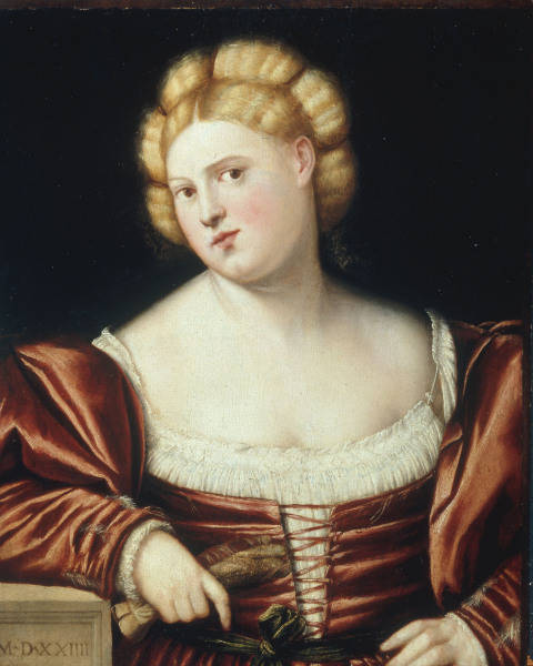 B.Licinio / Young Lady / Paint./ 1524 de Bernardino Licinio