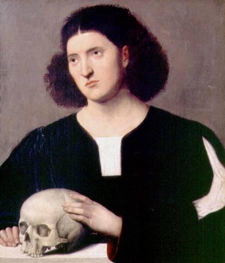 Portrait of a Young Man with a Skull de Bernardino Licinio