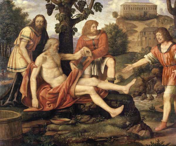 Ham mocking Noah de Bernardino Luini