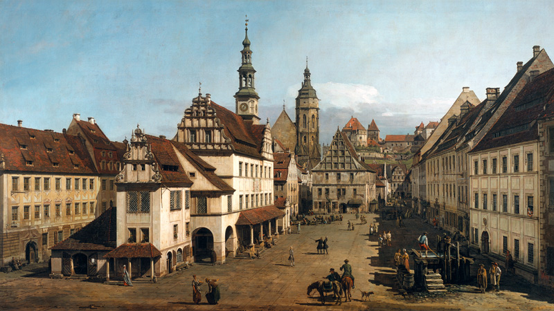 Der Marktplatz zu Pirna de Bernardo Bellotto