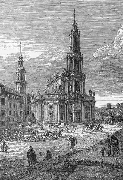 Dresden, Hofkirche / Rad.v.Bellotto de Bernardo Bellotto