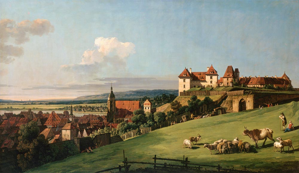 View of Pirna from the Sonnenstein Castle de Bernardo Bellotto