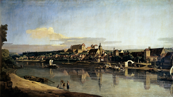 View of Pirna from the right bank of the Elbe de Bernardo Bellotto