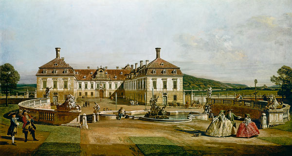 Das kaiserliche Lustschloss Schlosshof, Hofseite de Bernardo Bellotto
