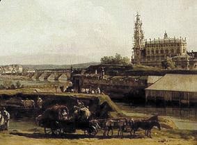Elbufer con Dresden of this below the fortress wor de Bernardo Bellotto