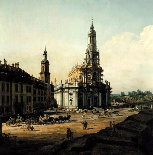 Dresden vom linken Elbufer oberhalb des Altstaedter Brueckenkopfes de Bernardo Bellotto