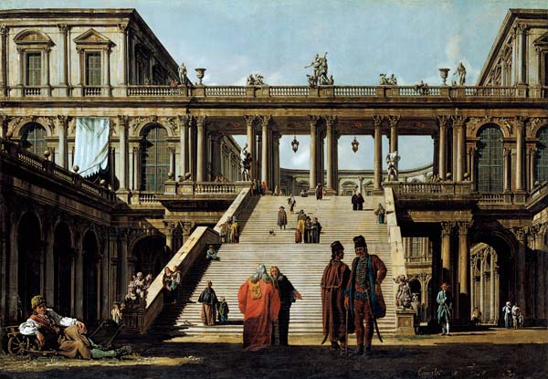 Ideal Landscape with Palace Steps de Bernardo Bellotto