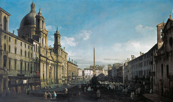 The Piazza Navona in Rome. de Bernardo Bellotto