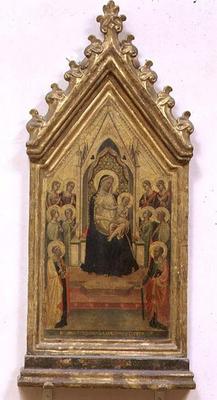 Madonna and Child Enthroned with SS. Peter and Paul and Angels (tempera on panel) de Bernardo Daddi