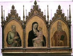 Madonna and Child with SS. Matthew and Nicholas, altarpiece, 1328 (tempera on panel)