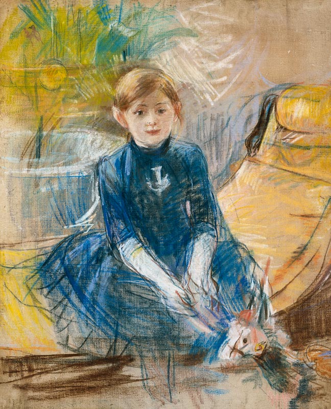 Little Girl with a Blue Jersey de Berthe Morisot