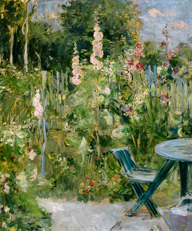 Las Malvas (Hollyhocks) de Berthe Morisot